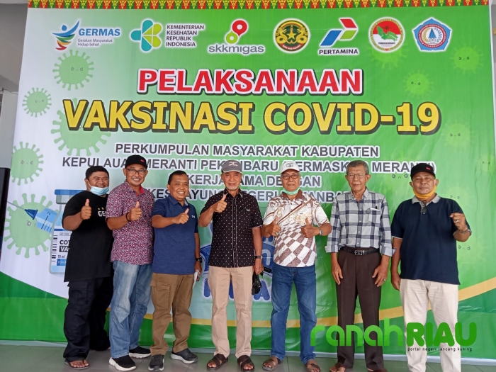 Bersama bantu Pemerintah cegah peredaran COVID 19, Permaskab Meranti gelar Vaksinasi